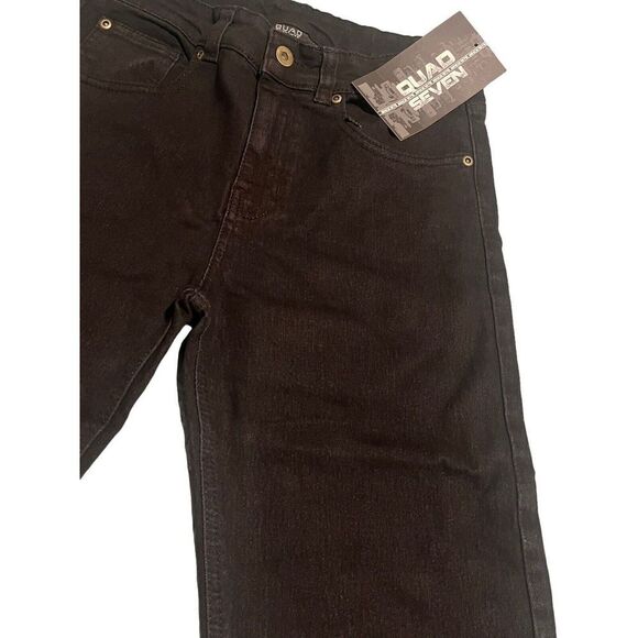Quad Seven Jeans Boys 8 Black Stretch Skinny Straight Denim Pants 24x24 NEW - Picture 3 of 13